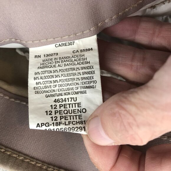 Lee Women's Flex Motion Straight Leg Mid Rise Pants 12P Petite Khaki Beige - Picture 4 of 13